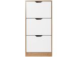 Mid.you Schuhkipper , Naturfarben, Weiß , Holzwerkstoff , 55x117x23.5 cm , Kleinmöbel