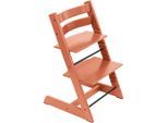 Stokke Hochstuhl , Terracotta , Holz , Buche , 46x79x49 cm , Fussstütze verstellbar, Sitzfläche verstellbar, höhenverstellbar , Baby- und Kindermöbel,