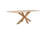 Linea Natura Esstisch, Eiche, Holz, Eiche, massiv, Holzoptik, rechteckig, eckig, X-Form, 100x75x200 cm, Holzmöbel, Holztische, Esstische Holz