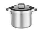 Rösle Kochtopf Silence Pro, Edelstahl, Metall, 8.7 L, rund, backofengeeignet, Abgießfunktion, mit Silikongriffen, Kochen, Töpfe, Kochtöpfe