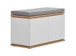 Xora Garderobenbank, Eiche Artisan, Weiß, Kunststoff, 1-Sitzer, Füllung: Schaumstoff, 85x52x38 cm, Garderobe, Garderobenbänke, Garderobenbänke