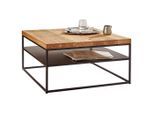 Novel Couchtisch, Schwarz, Eiche, Holz, Metall, Eiche, massiv, quadratisch, Kufe, 80x40x80 cm, Wohnzimmer, Wohnzimmertische, Couchtische, Couchtische Metall