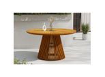 Ambia Garden Gartentisch, Teak, Holz, Teakholz, massiv, rund, rund, 140x76x140 cm, Gartenmöbel, Gartentische, Gartentische