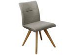 Linea Natura Stuhl, Eiche, Dunkelgrau, Beige, Holz, Textil, Wildeiche, vollmassiv, eckig, 51.5x87.5x63 cm, Stoffauswahl, Esszimmer, Stühle, Esszimmerstühle, Vierfußstühle