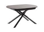 Novel Esstisch, Anthrazit, Schwarz, Metall, Glas, Keramik, oval, zylindrisch, 100x77x130-190 cm, ausziehbar, Esszimmer, Tische, Esstische, Esstische oval
