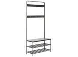 Carryhome Garderobe, Schwarz, Metall, Holzwerkstoff, 2-teilig, 90x173x37 cm, Bsci, Garderobe, Garderoben-Sets & Serien, Garderoben-Sets