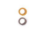 Filibabba Silikonbeißring 2er-Pack - Warm Grey + Honey Gold