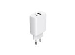 GEAR Charger 220V 1xUSB-C + 1xUSB-A PD/PPS 30W + 18W QC - White