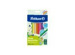 Pelikan Buntstifte dreieckige dicke Holzstifte Packung mit 12 Farben