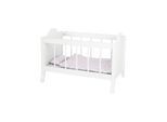 Small Foot - Wooden Doll Bed White with Bedding Stripes 4dlg.