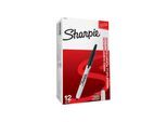 Sharpie Permanentmarker mit einziehbarer Spitze | fein | schwarz | 12 Stück