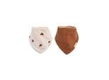 Filibabba Bandana-Lätzchen 2er-Pack GOTS - Lucky + Amber Brown