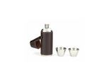 Kikkerland Camping Leather Flask Set