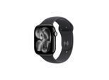 Apple Watch Series 11 GPS + Cellular 46mm Jet Black Aluminium Case with Black Sport Band - M/L