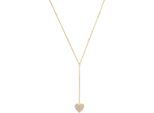 Kette mit Anhänger AMOR "Herz", gold (gelbgoldfarben, weiß), Halsketten, Damen, Silber 925 (Sterlingsilber), L: 50 B: 0,4mm, mit Glasperle, B:0,4mm