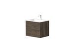 Waschtisch WELLTIME "Gama", braun (braun oak), B:61cm H:50cm T:46cm, Waschtische, Waschtisch, inklusive Waschbecken, mit Push-to-Open-Funktion, FSC zertifiziert
