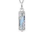 Kette mit Anhänger ENGELSRUFER "POWERFUL STONE BLAUER ACHAT" Gr. M, bunt (silberfarben, blau), Halsketten, Damen, M, Silber 925 (Sterlingsilber), L: 60, mit Achat
