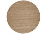 Wollteppich THEKO "Gabbeh Uni, Handgefertigt, Teppich, meliert, reine Wolle" Gr. 10, beige, H:14mm Ø:190cm, Wolle, Teppiche, Wohnzimmer, Esszimmer, Schlafzimmer, auch als Läufer oder rechteckig