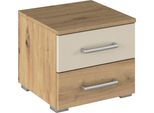 Nachtkommode RAUCH "Nachttisch Nachtkonsole Beistelltisch Kommode Sideboard BURANO", braun (eiche artisan, champagner), B:40cm H:36cm T:40cm, Holzwerkstoff, Sideboards, mit farblich abgesetzter Schublade MADE IN GERMANY