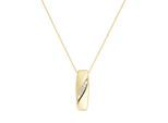 Kette mit Anhänger LUIGI MERANO "Anhänger matt, glanz, länglich, mit Brillanten, Gold 585", gold, Halsketten, Damen, 45cm, Gelbgold 585