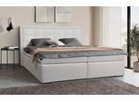Boxspringbett COLLECTION AB "30 Jahre Jubiläums-Modell Athena", weiß, B:193cm L:208cm, Holzwerkstoff, Spanplatte, Komplettbetten, Boxspringbett, in H2,H3 & H4, wahlweise mit LED-Leiste