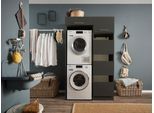 Mehrzweckschrank-Set LAUNDREEZY "LAUNDREEZY LDLK1", grau (anthrazit), B:117,5cm H:200cm T:67,5cm, Holzwerkstoff, Kastenmöbel-Sets, Breite 117,5 cm, Softclose, höhenverstellbare Füße