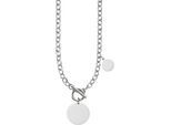 Kette mit Anhänger BRUNO BANANI "Schmuck", silber (edelstahlfarben), Halsketten, Damen, Edelstahl, L: 57 B: 6mm, B:6mm