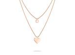 Kette mit Anhänger LIEBESKIND BERLIN "Schmuck Edelstahl Layered Love Herz", rosa (roségoldfarben), Halsketten, Damen, Edelstahl, L: 45 B: 1mm, B:1mm