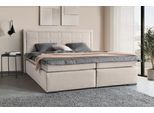 Boxspringbett COLLECTION AB "30 Jahre Jubiläums-Modell Athena", beige, B:193cm L:208cm, Holzwerkstoff, Spanplatte, Komplettbetten, Boxspringbett, in H2,H3 & H4, wahlweise mit LED-Leiste