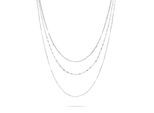 Kette ohne Anhänger LIEBESKIND BERLIN "Schmuck Edelstahl Sparkling With Layers", silber (edelstahlfarben), Halsketten, Damen, Edelstahl, L: 58 B: 1mm, B:1mm