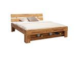 Carryhome Bett , Wildeiche , Holz , Wildeiche , massiv , 180x200 cm , Schlafzimmer, Betten, Einzel- & Doppelbetten