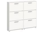 Carryhome Schuhkipper, Weiß, Kunststoff, 116x103x17 cm, Typenauswahl, stehend, Garderobe, Schuhaufbewahrung, Schuhkipper