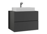 Mid.you Waschtischkombi VCM Lendas, Anthrazit, Holzwerkstoff, 2-teilig, 2 Schublade(n) Schubladen, 60 cm, hängend, Badezimmer, Waschbecken & Armaturen, Waschtische