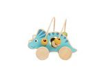 Bigjigs Wooden Push Toy Triceratops with Bead Frame