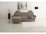 Ecksofa HOME AFFAIRE "Westerland L-Form", grau (taupe), B:252cm H:90cm T:162cm, 98% Polyester 2% Polyamid, Sofas, Ecksofa, Federkern-Polsterung, wahlweise mit Bettfunktion, Bettkasten