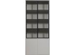 Vitrine WOOOD "Basic", weiß, B:101cm H:230cm T:40cm, FSC-zertifizierter Holzwerkstoff, Schränke, Vitrine, mit vier Türen, Breite 101 cm