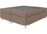 Boxspringbett "Holland", beige (schwarz beige), B:162cm L:201cm, Strukturstoff (77% Polyester und 23% Viskose), WESTFALIA SCHLAFKOMFORT, Komplettbetten, Boxspringbett, ohne Kopfteil, frei im Raum stellbar