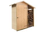 Garten-Geräteschrank WEKA "Gr. 1", beige (natur), Massivholz, Gerätehäuser, BxTxH: 142x85x196 cm, mit Schleppdach