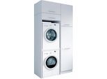 Mehrzweckschrank-Set LAUNDREEZY "Laundreezy, 4-tlg. Mehrzweckschrank-Set B/H/T 118/238/68 cm", weiß matt, B:118cm H:238cm T:68cm, Holzwerkstoff, Kastenmöbel-Sets, Breite 118 cm, Soft-Close-Funktion, höhenverstellbare Füße