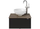 Waschtisch SAPHIR "Serie 6915 Waschschale mit Unterschrank für Gästebad, Gäste WC", schwarz (schwarz matt, eiche ribbeck, schwarz matt touch), B:51cm H:39,8cm T:35cm, Waschtische, Waschtisch, 51 cm mit Keramik-Aufsatzbecken und 1 Tür