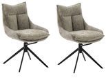 Esszimmerstuhl MCA FURNITURE "PARKER", braun (cappuccino, schwarz, cappuccino), B:57cm H:85cm T:65cm, Polyester, Stühle, Esszimmerstuhl, (2er-Set), drehbar 360, Dreh- & Schwingfunktion, Belastbarkeit 120 kg