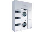 Mehrzweckschrank-Set LAUNDREEZY "Laundreezy, 6-tlg. Mehrzweckschrank-Set B/H/T 168/238/68 cm", weiß (weiß matt), B:168cm H:238cm T:68cm, Holzwerkstoff, Kastenmöbel-Sets, Breite 168 cm, Soft-Close-Funktion, höhenverstellbare Füße