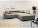 Ecksofa 3C CANDY "Denver auch mit Cord- und Easy care-Bezug, Kopfteilverstellung L-Form", grau (taupe), B:258cm H:68cm T:217cm, 88% Polyester, 12% Polyacryl, Sofas, Ecksofa, wahlweise. mit motorischer Sitztiefenverstellung