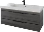Waschtisch SAPHIR "Serie Balto Mineralmarmor-Waschtisch mit Unterschrank, 123 cm breit", grau (graphit struktur quer nachbildung, graphit struktur quer nachbildung), B:123cm H:55,6cm T:50,8cm, Waschtische, Waschtisch, Waschplatz mit 2 Schubladen, Badschrank in verschiedenen Ausführungen