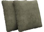 Sofakissen SIT & MORE "Moreno, B: 45 cm", grün (olive), B:45cm H:45cm T:12cm, 100% Polyester, Polsterauflagen, Sofakissen, Set: 2 Stück, passend zur Serie