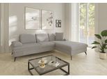 Ecksofa SIT & MORE "Morris Jubi L-Form, B: 247 cm", beige (nature), B:247cm H:83cm T:171cm, 100% Polyester, Sofas, Ecksofa, mit Armteilfunktion & 1 Zierkissen, optional Bettfunktion