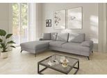 Ecksofa SIT & MORE "Morris Jubi L-Form, B: 247 cm", grau (hellgrau), B:247cm H:83cm T:171cm, 100% Polyester, Sofas, Ecksofa, mit Armteilfunktion & 1 Zierkissen, optional Bettfunktion