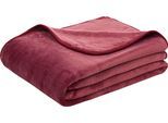 Wohndecke GÖZZE "Uni Decke aus recyceltem Polyester", lila (beere), B:150cm L:200cm, Polyester, Wohndecken, Wohndecke, Kuscheldecke