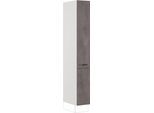 Apothekerschrank IMPULS KÜCHEN "Prag", Breite/Höhe: 30/205,1 cm, mit Soft-Close", grau (beton, optik schiefer dunkelgrau), B:30cm H:205,1cm T:57,6cm, Dekorfolie, Holzwerkstoff, Schränke, Apothekerschrank, vormontiert, mit Auszug, mit Körben