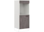 Backofenumbauschrank IMPULS KÜCHEN "Prag", Breite/Höhe: 60/147,5 cm", grau (beton, optik schiefer dunkelgrau), B:60cm H:147,5cm T:57,6cm, Dekorfolie, Holzwerkstoff, Schränke, Backofenumbauschrank, vormontiert, mit Drehtür, mit verstellbarem Fachboden